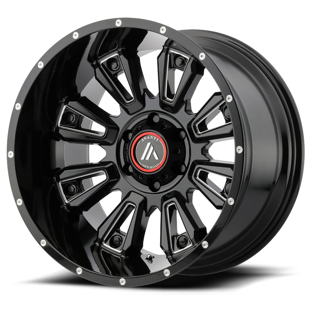 ASANTI AB808 20x9 GLOSS BLACK MILLED 8x180