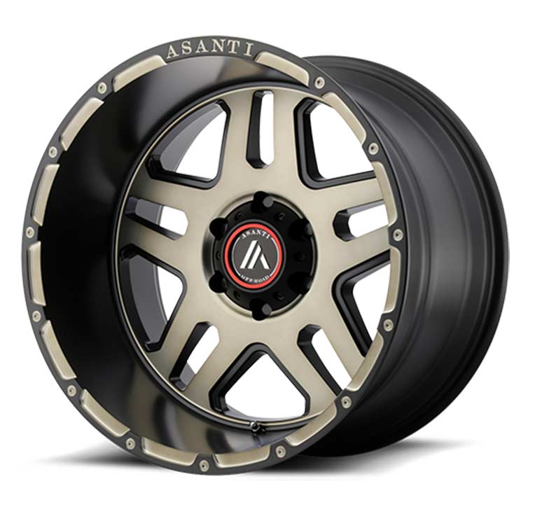ASANTI AB809 20x12 MATTE BLACK MACHINED with TINTED CLEAR 5x127